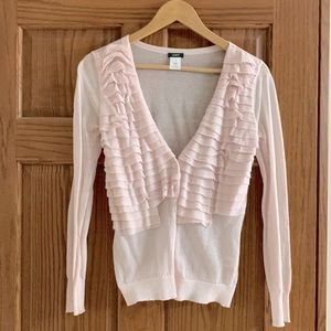 Pink gauzy J crew cardigan size small